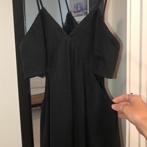 black high low dress with cut outs